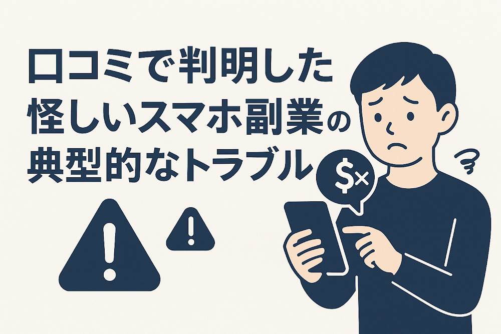 口コミで判明した怪しいスマホ副業の典型的なトラブル