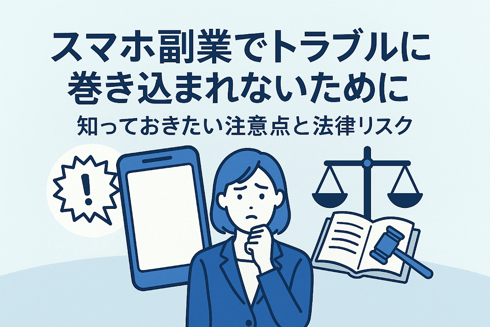 在宅スマホ副業でトラブルに巻き込まれないために知っておきたい注意点と法律リスク