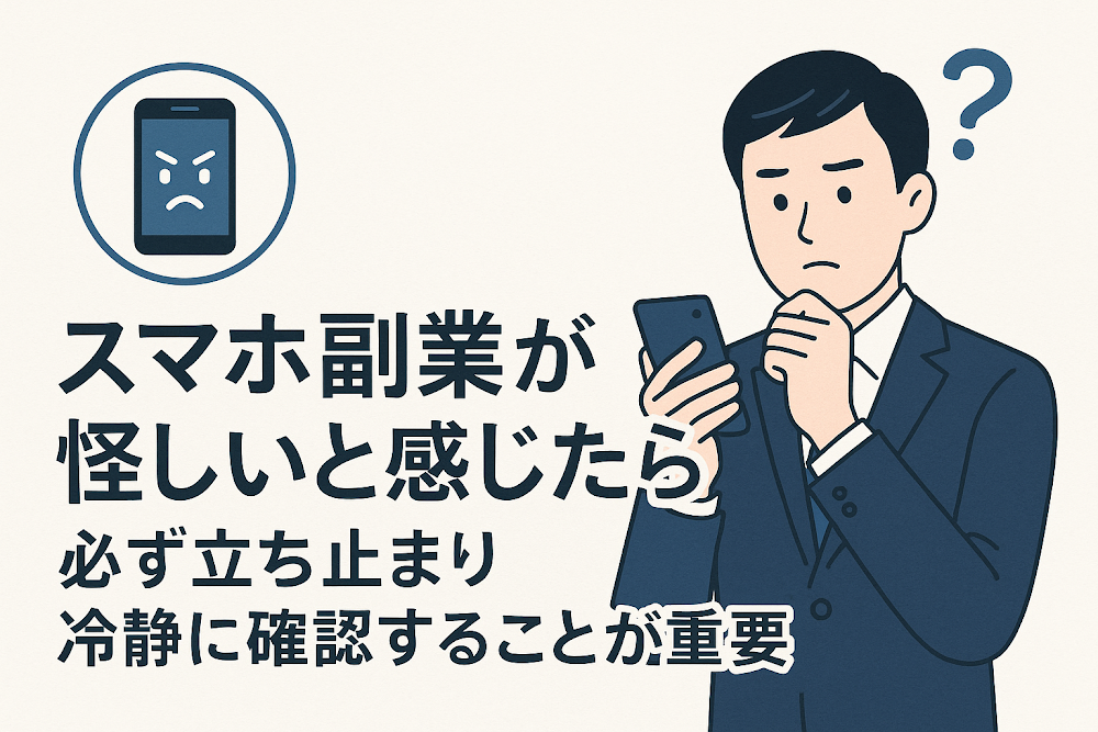 スマホ副業が怪しいと感じたら必ず立ち止まり冷静に確認することが重要