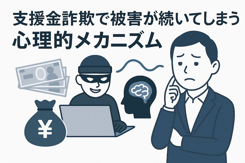 支援金詐欺で被害が続いてしまう心理的メカニズム