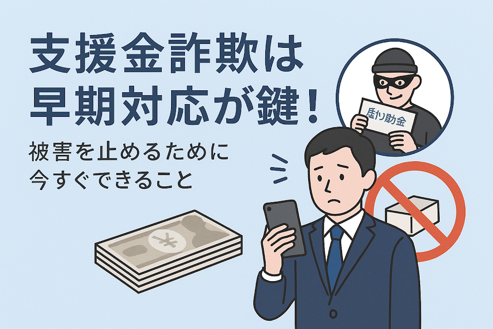 支援金詐欺は早期対応が鍵！被害を止めるために今すぐできること