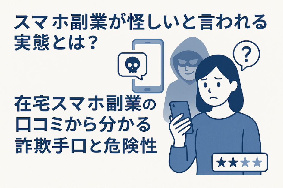 スマホ副業の怪しい実態とは？口コミ内容から分かる詐欺手口や怖い危険性