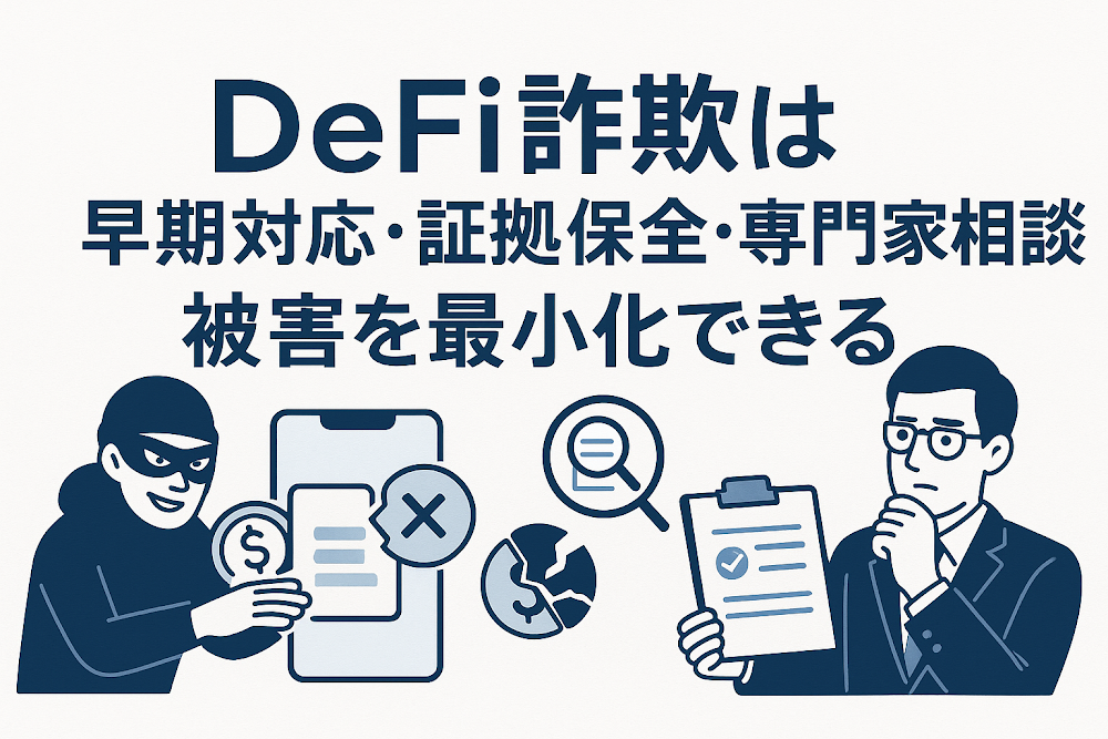 DeFi詐欺は早期対応・証拠保全・専門家相談で被害を最小化できる