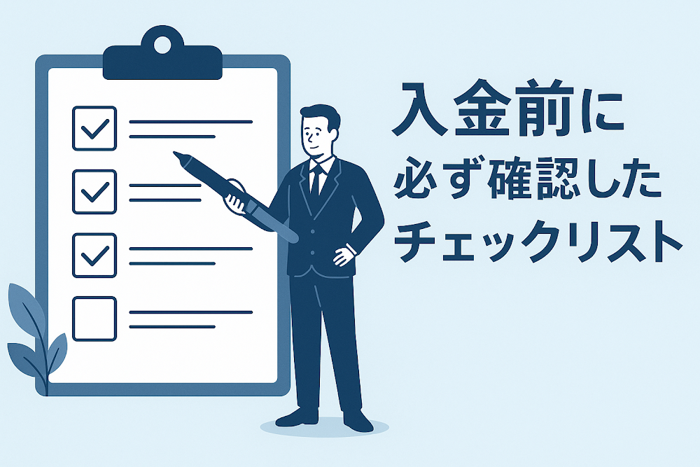入金前に必ず確認したいチェックリスト