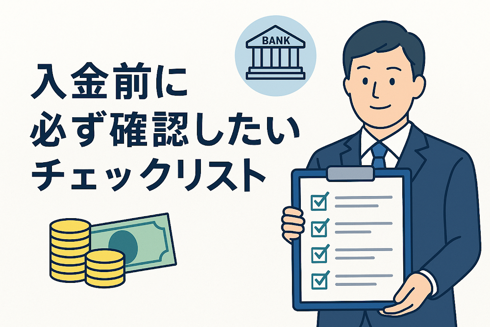 入金前に必ず確認したいチェックリスト