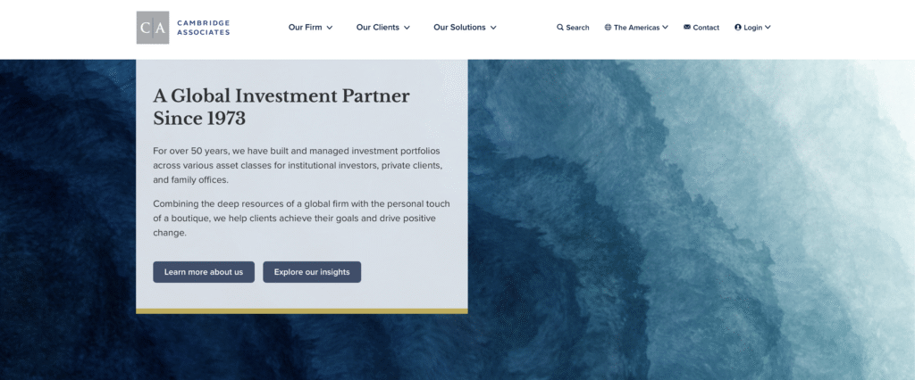 Cambridge Associatesの公式サイトトップページ