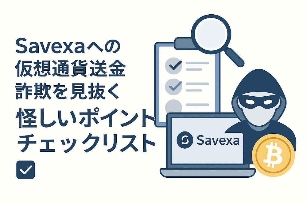 Savexaへの仮想通貨送金詐欺を見抜く怪しいポイントチェックリスト