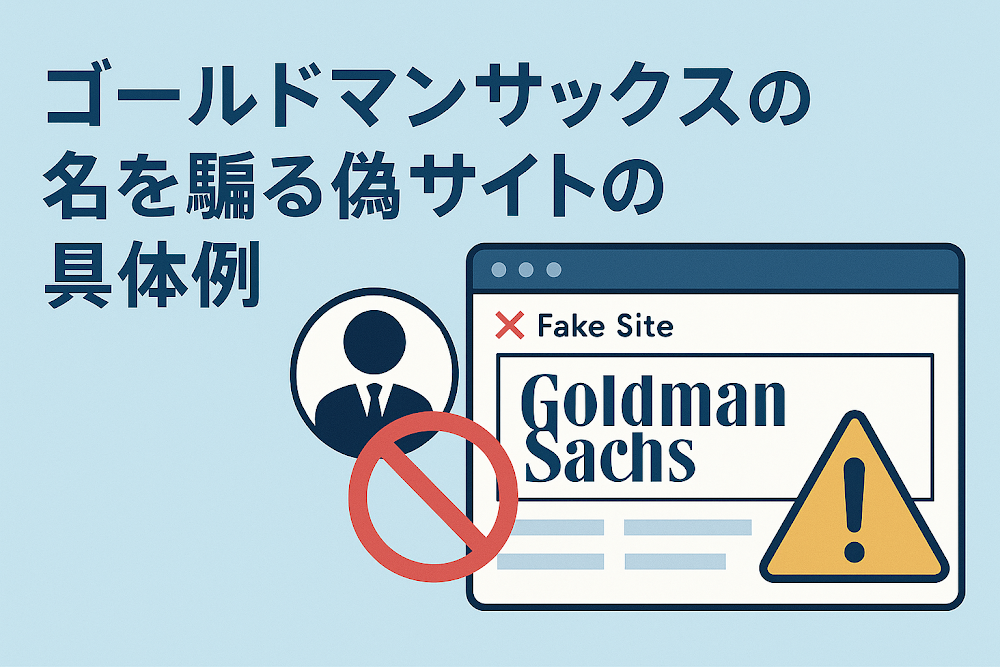 ゴールドマンサックスの名を騙る偽サイトの具体例