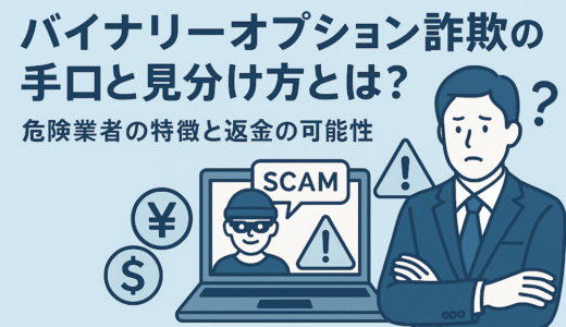 バイナリーオプション詐欺の手口と見分け方とは？危険業者の特徴と返金の可能性