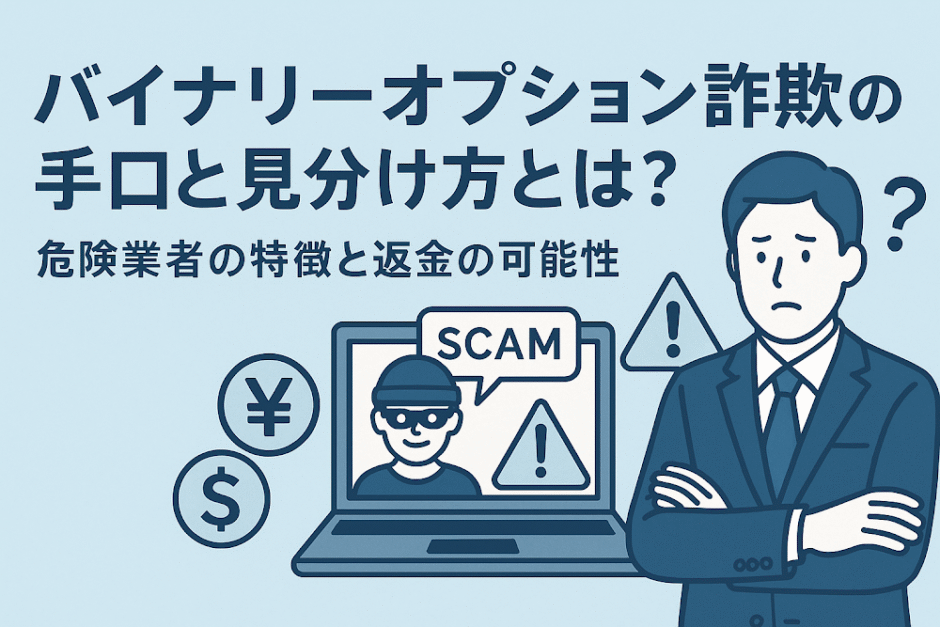 バイナリーオプション詐欺の手口と見分け方とは？危険業者の特徴と返金の可能性