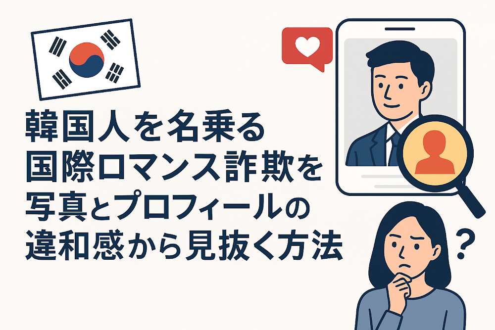 韓国人を名乗る国際ロマンス詐欺を写真とプロフィールの違和感から見抜く方法