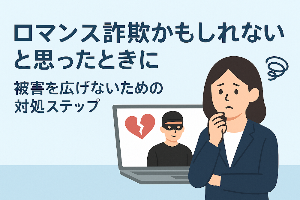 ロマンス詐欺かもしれないと思ったときに被害を広げないための対処ステップ