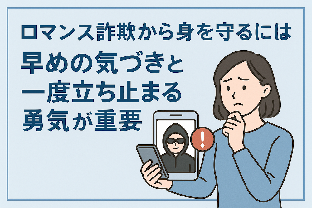ロマンス詐欺から身を守るには早めの気づきと一度立ち止まる勇気が重要