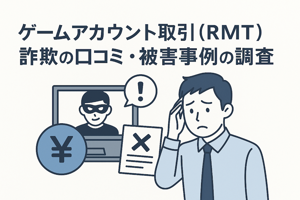 ゲームアカウント取引（RMT）詐欺の口コミ・被害事例の調査