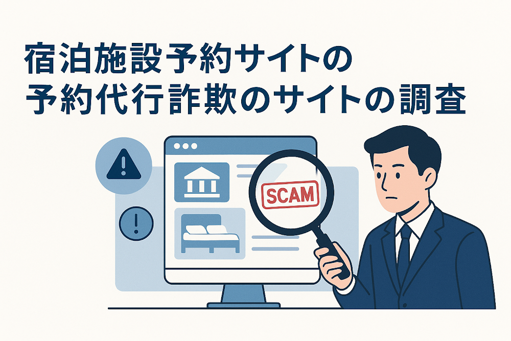 宿泊施設予約サイトの予約代行詐欺のサイトの調査