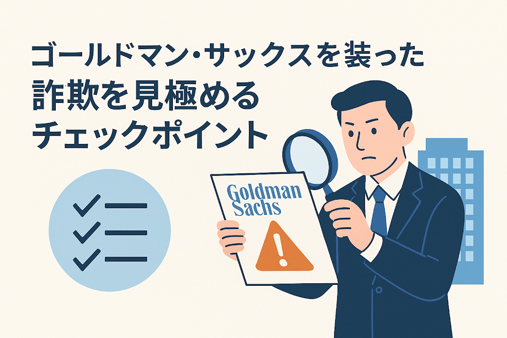 ゴールドマンサックスを装った詐欺を見極めるチェックポイント