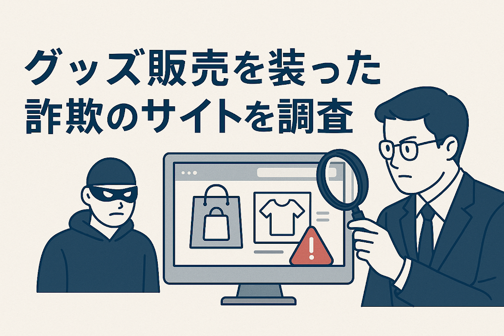 グッズ販売を装った詐欺のサイトを調査