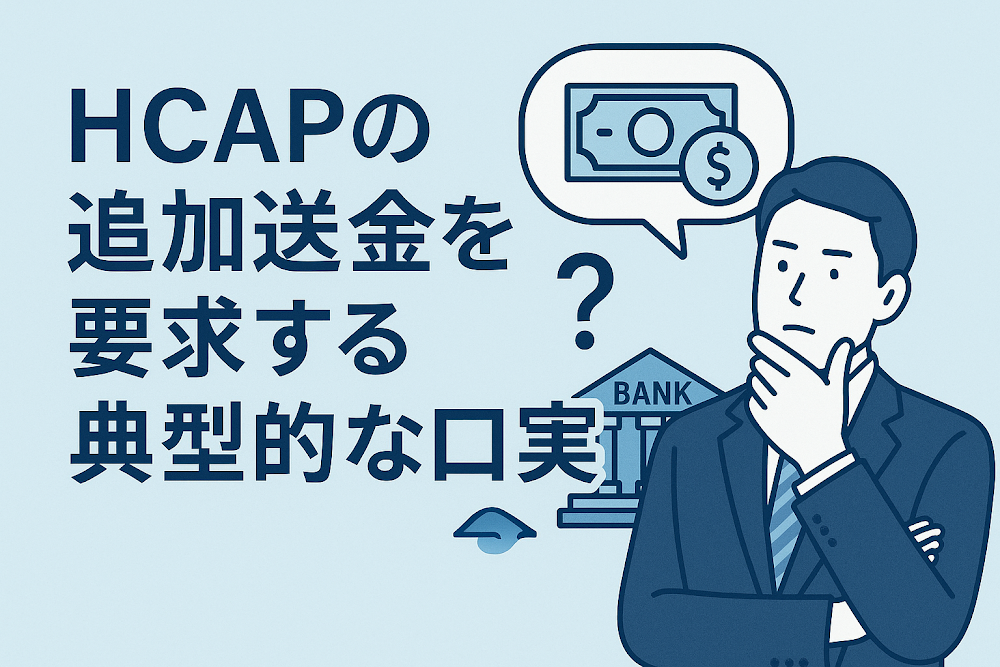 HCAPの追加送金を要求する典型的な口実