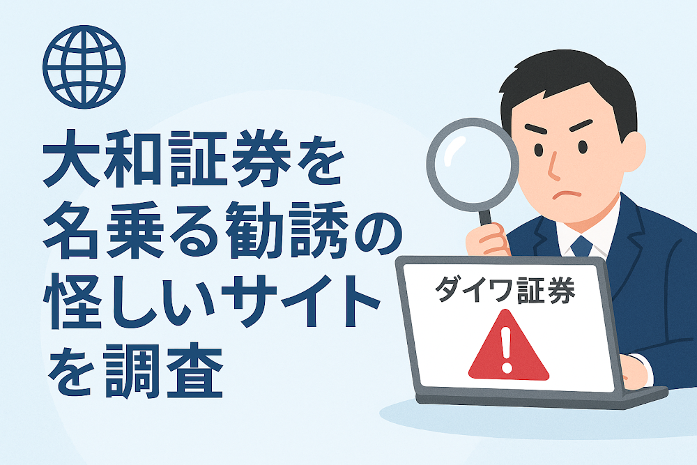 大和証券を名乗る勧誘の怪しいサイトを調査