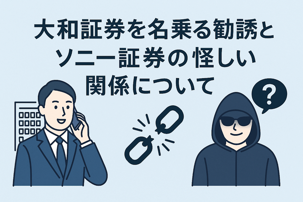 大和証券を名乗る勧誘とソニー証券の怪しい関係について