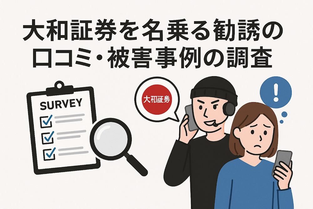 大和証券を名乗る勧誘の口コミ・被害事例の調査