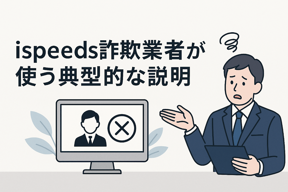 ispeeds詐欺業者が使う典型的な説明