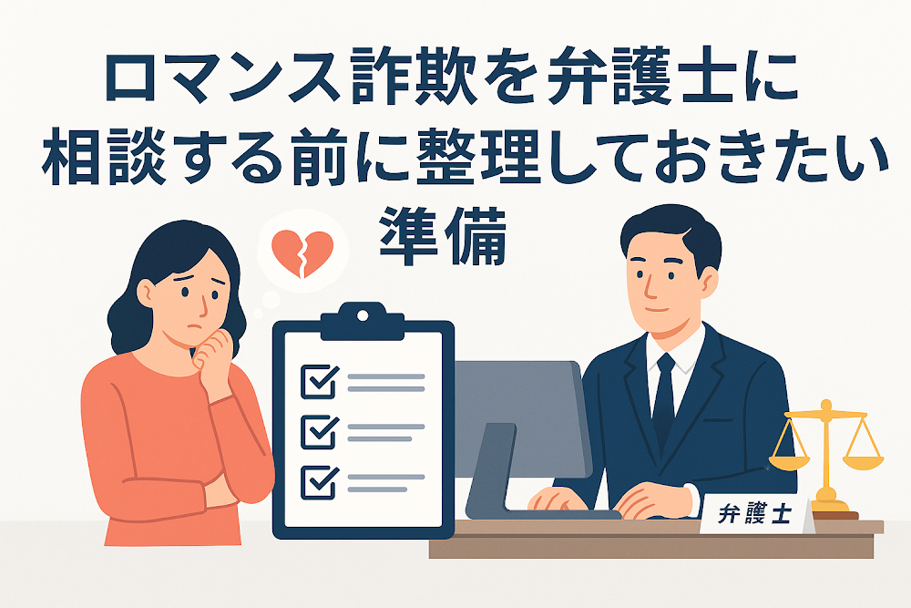 ロマンス詐欺を弁護士に相談する前に整理しておきたい準備