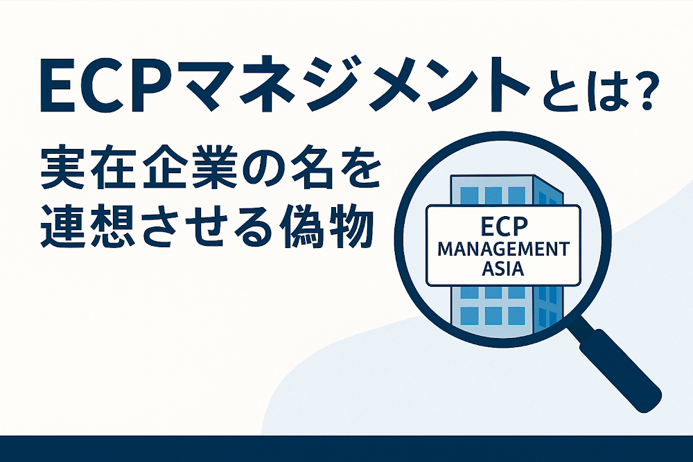 ECP Management Asia（ECPマネジメント）とは？実在企業の名を連想させる偽物
