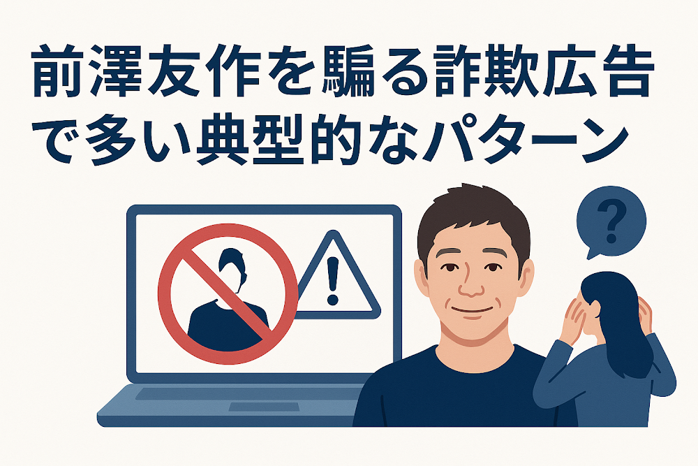前澤友作を騙る詐欺広告で多い典型的なパターン