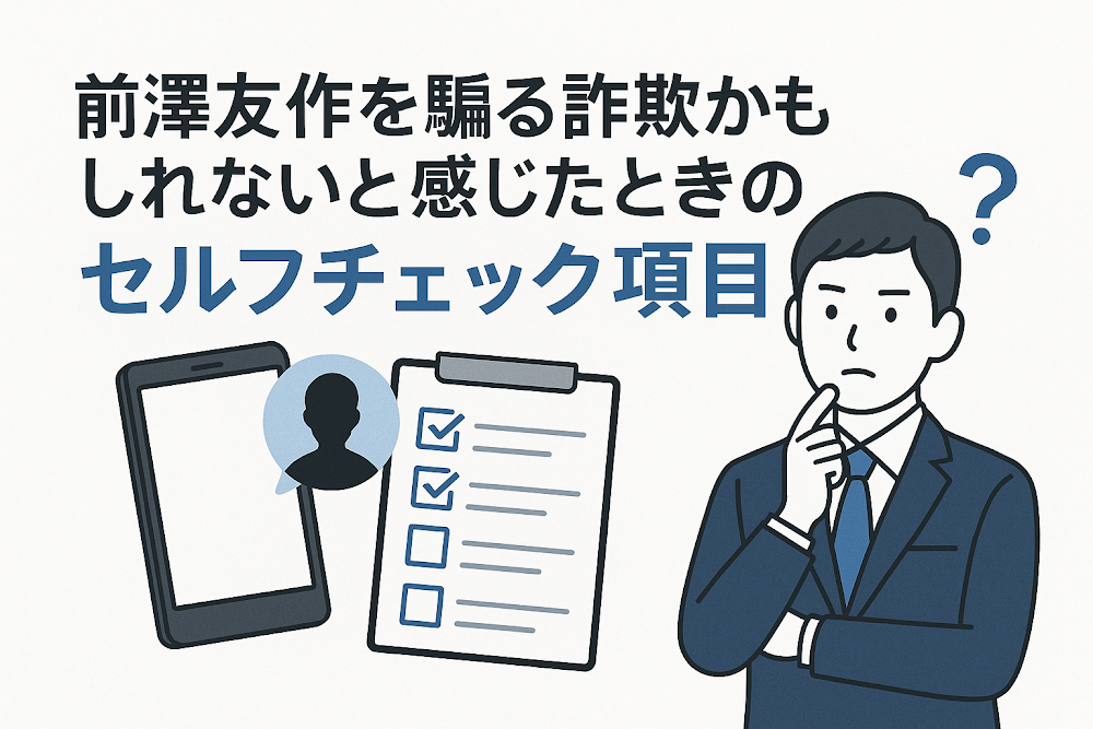 前澤友作を騙る詐欺かもしれないと感じたときのセルフチェック項目