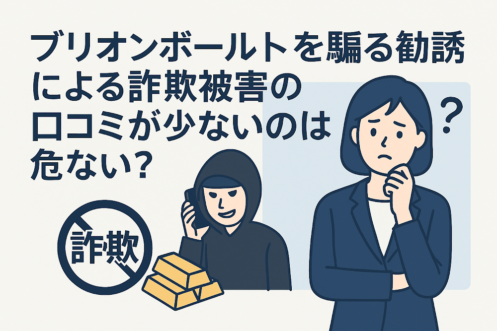 ブリオンボールト（Bullion Vault）を騙る勧誘による詐欺被害の口コミが少ないのは危ない？