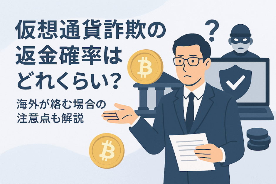 仮想通貨詐欺の返金確率はどれくらい？海外が絡む場合の注意点も解説