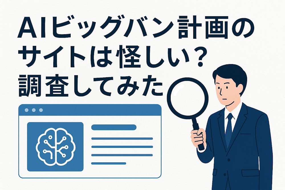 AIビッグバン計画のサイトは怪しい？調査してみた