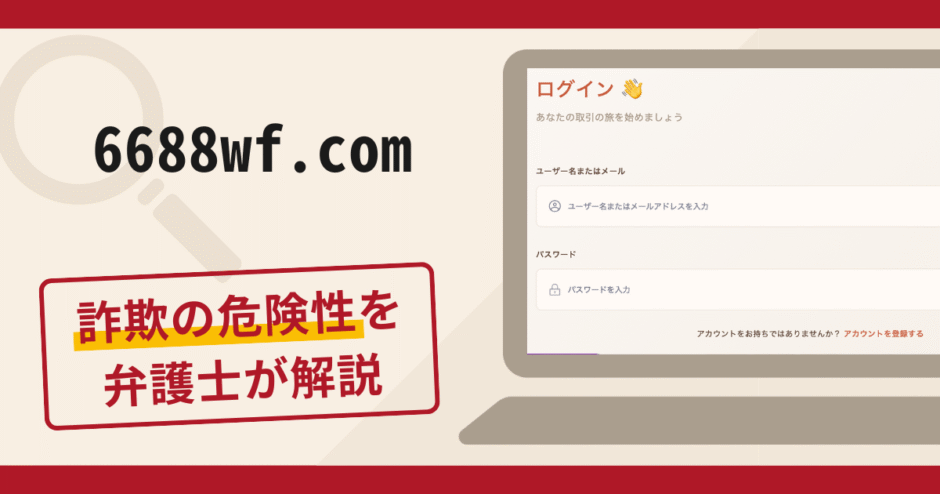 6688wf.comは詐欺？リアルな口コミ・評判と返金方法を弁護士が徹底解説！