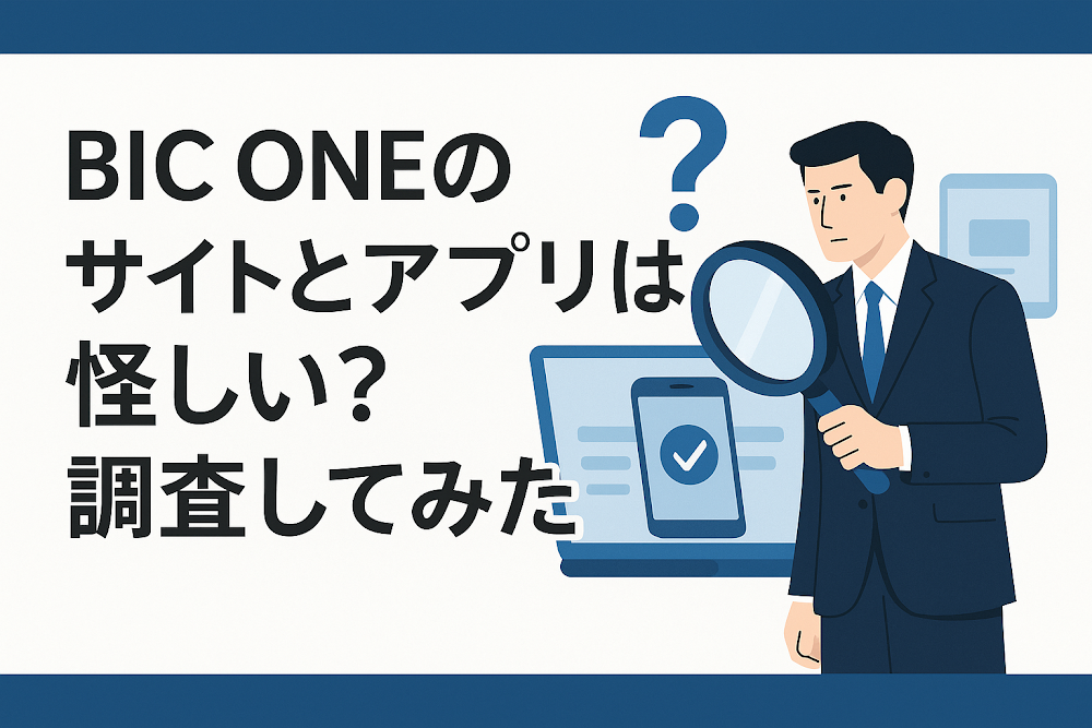 BIC ONEのサイトとアプリは怪しい？調査してみた