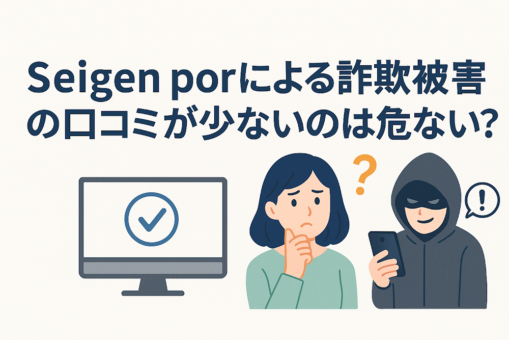Seigen porによる詐欺被害の口コミが少ないのは危ない?
