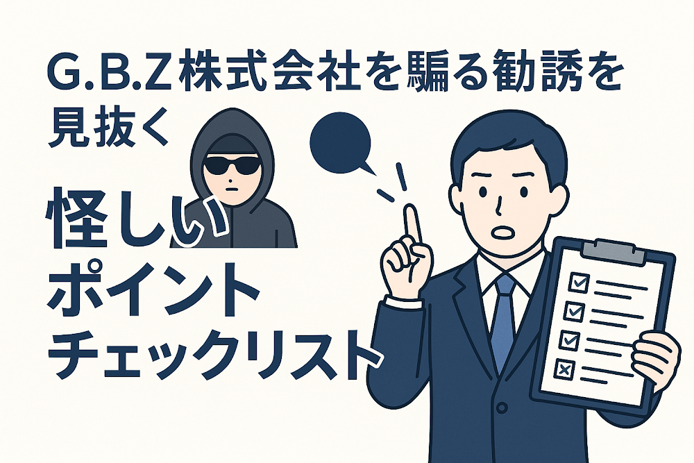 G.B.Z株式会社を騙る勧誘を見抜く怪しいポイントチェックリスト