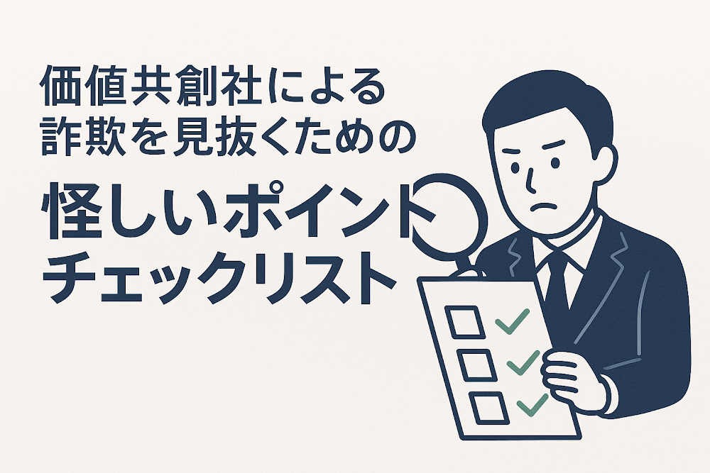 価値共創社による詐欺を見抜くための怪しいポイントチェックリスト