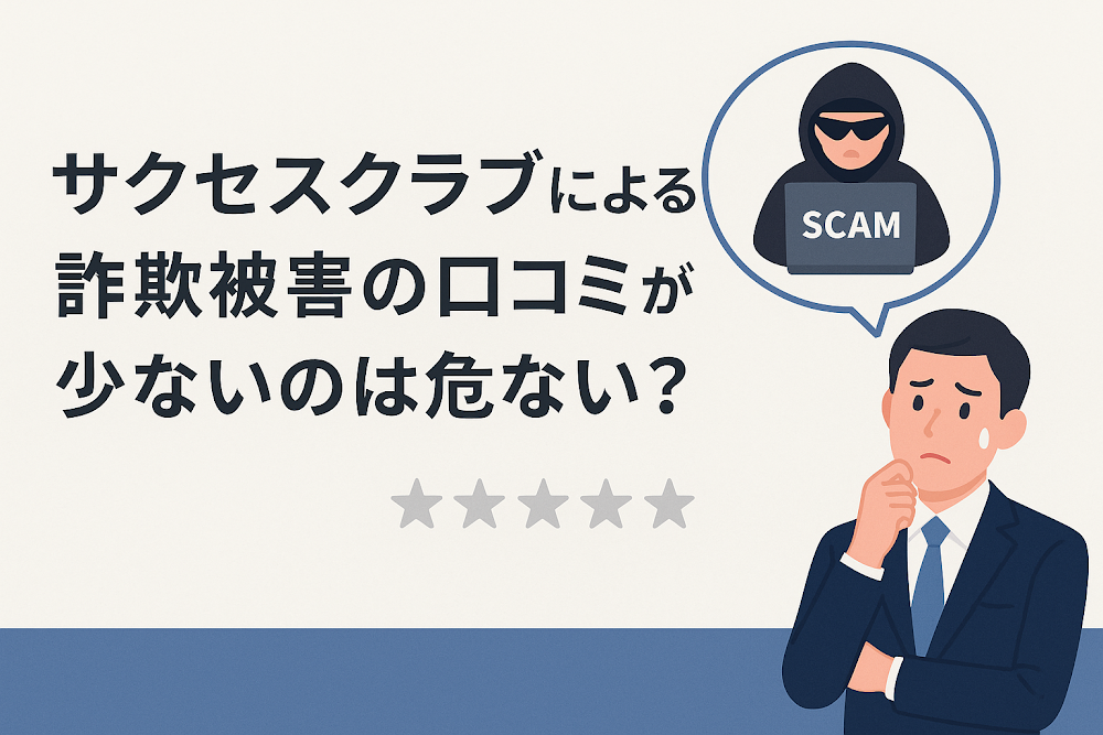 サクセスクラブによる詐欺被害の口コミが少ないのは危ない？