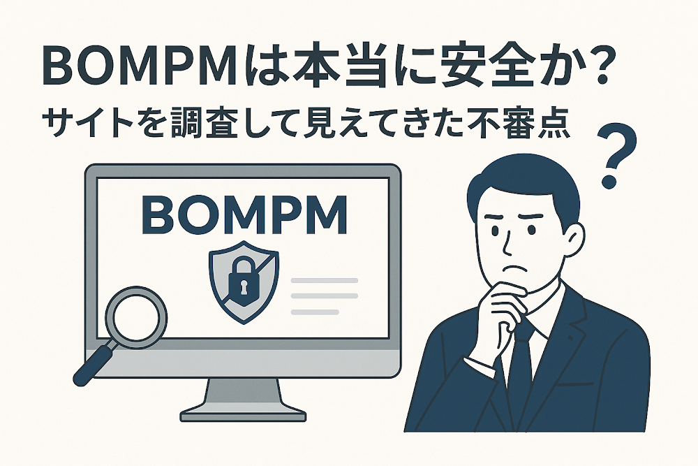 BOMPMは本当に安全か？サイトを調査して見えてきた不審点
