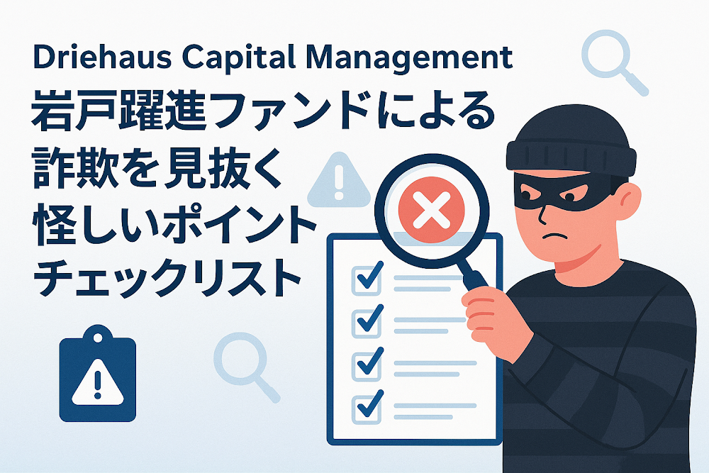 Driehaus Capital Management 岩戸躍進ファンドによる詐欺を見抜く怪しいポイントチェックリスト