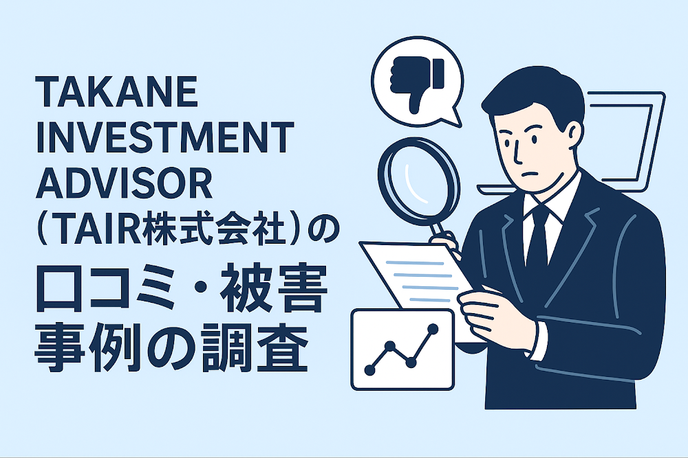 TAKANE INVESTMENT ADVISOR(TAIR株式会社)の口コミ・被害事例の調査