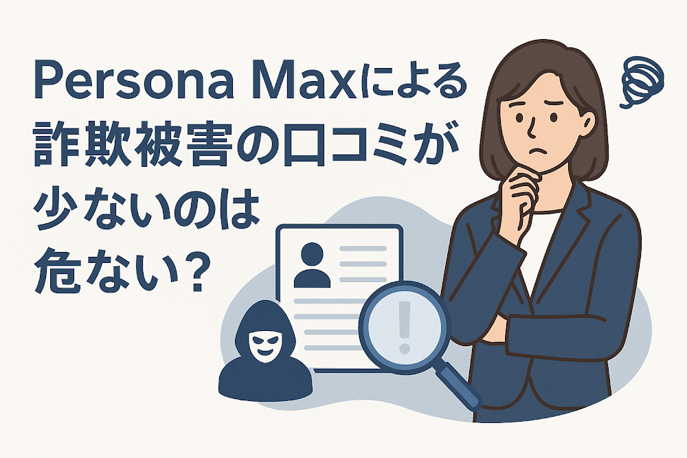 Persona Maxによる詐欺被害の口コミが少ないのは危ない?