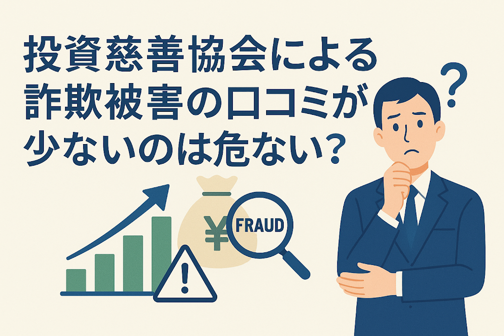 投資慈善協会による詐欺被害の口コミが少ないのは危ない?