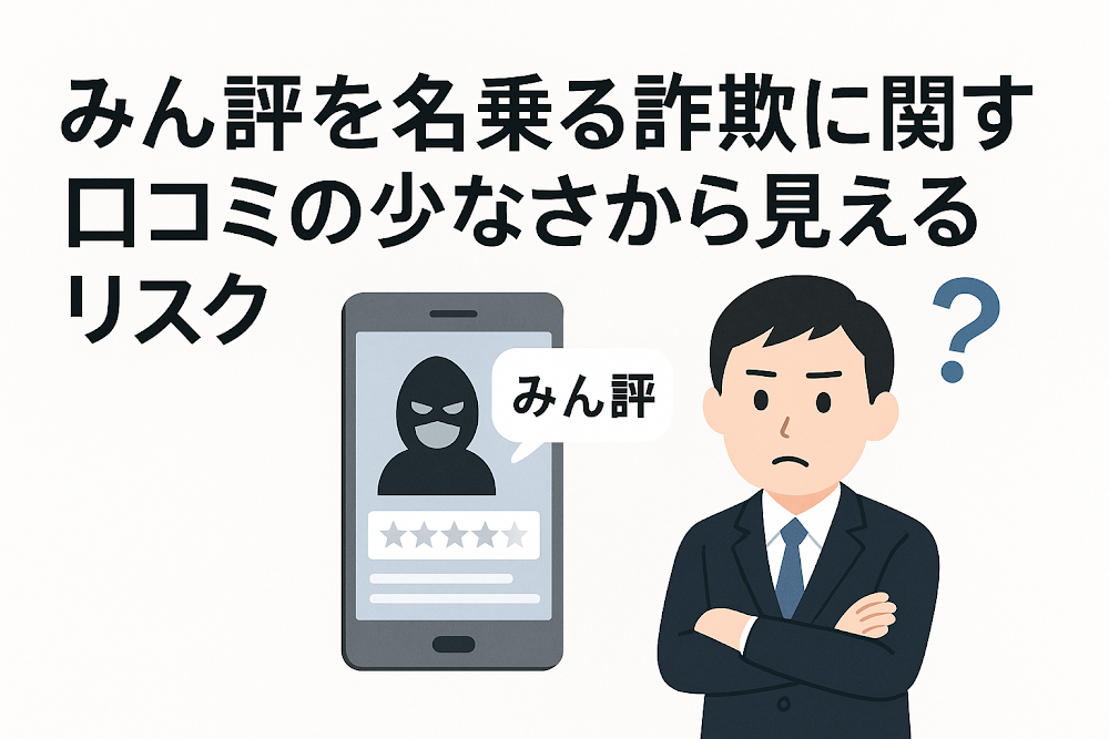 みん評を名乗る詐欺に関する口コミの少なさから見えるリスク