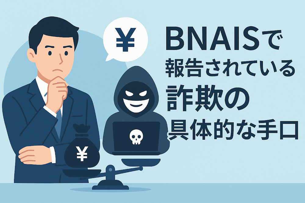 BNAISで報告されている詐欺の具体的な手口