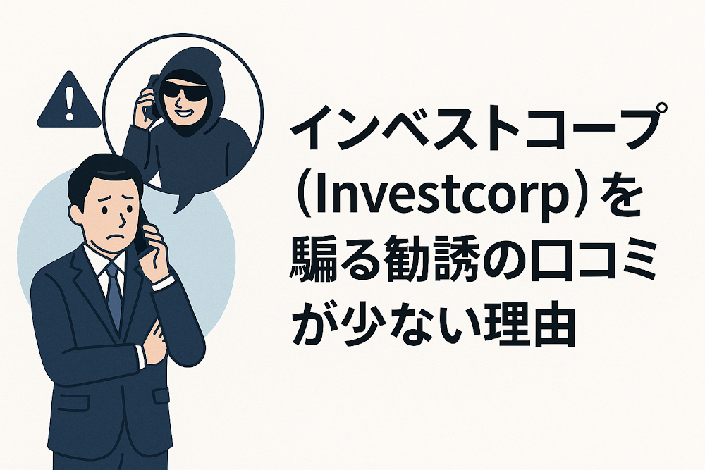 インベストコープ（Investcorp）を騙る勧誘の口コミが少ない理由