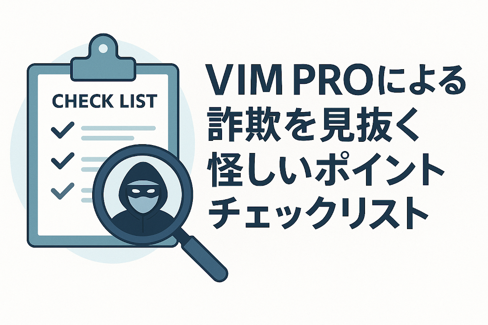 VIM PROによる詐欺を見抜く怪しいポイントチェックリスト