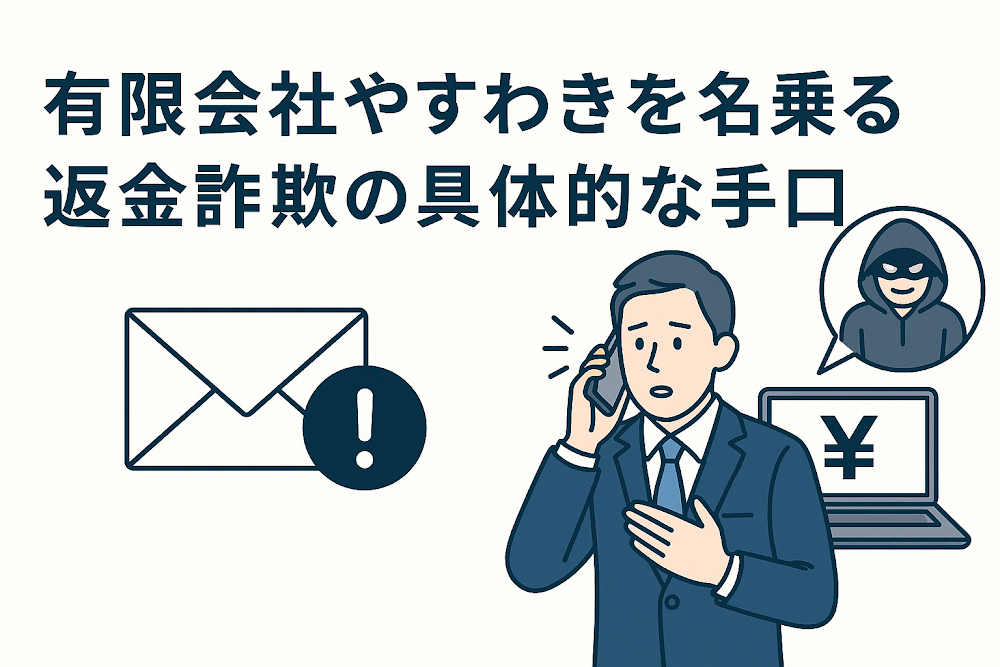 有限会社やすわきを名乗る返金詐欺の具体的な手口