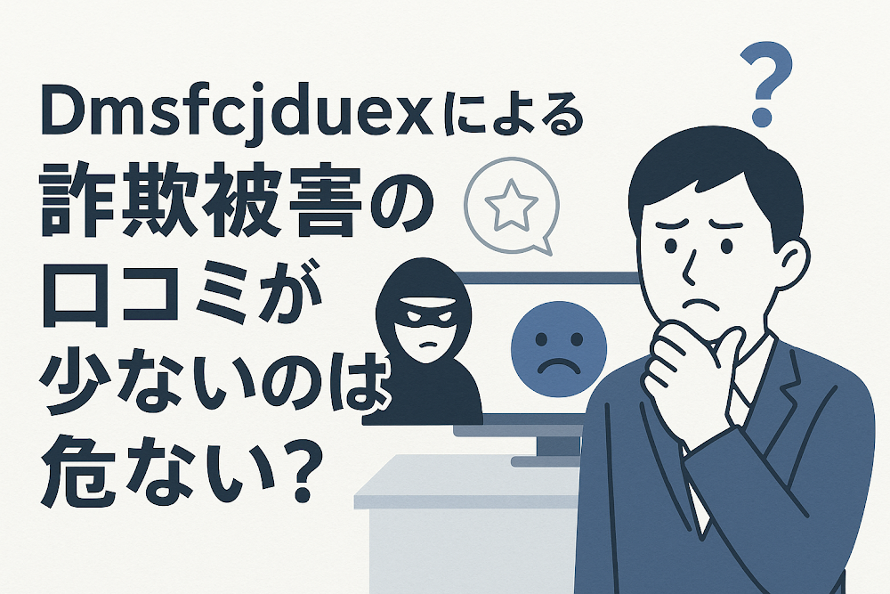 Dmsfcjduexによる詐欺被害の口コミが少ないのは危ない？